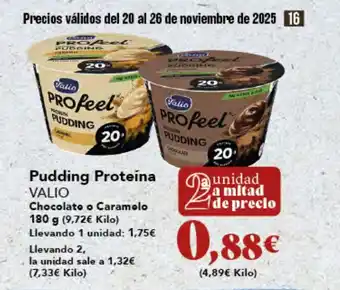 Gadis VALIO Pudding Proteína Chocolato o Caramelo oferta