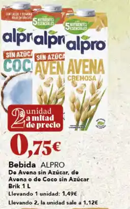 Gadis ALPRO Bebida Do Avona sin Azúcar, do Avona o de Coco sin Azúcar oferta