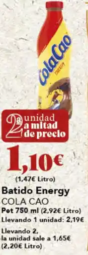 Gadis COLA CAO Batido Energy oferta