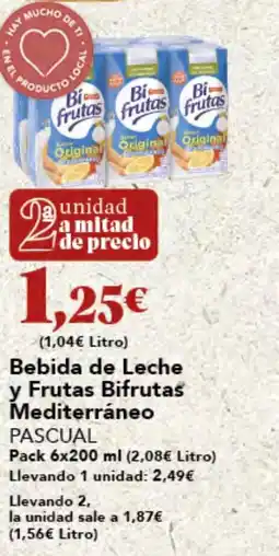 Gadis PASCUAL Bebida de Leche y Frutas Bifrutas Mediterráneo oferta