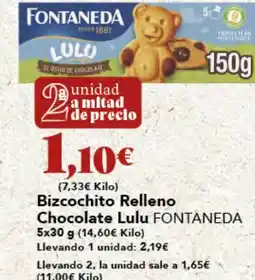 Gadis FONTANEDA Bizcochito Relleno Chocolate Lulu oferta