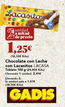 Gadis LACASA Chocolate con Leche con Lacasitos oferta