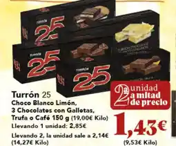Gadis 25 Turrón Choco Blanco Limón, 3 Chocolatos con Gallotas, Trufa o Café oferta