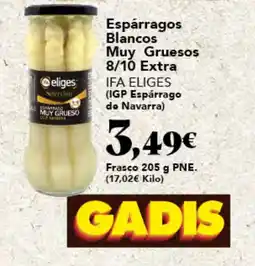 Gadis IFA ELIGES Espárragos Blancos Muy Gruesos 8/10 Extra oferta