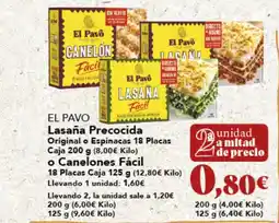 Gadis EL PAVO Lasaña Precocida oferta