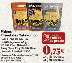 Gadis GALLINA BLANCA Fideos Orientales Yatekomo oferta