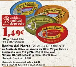 Gadis PALACIO DE ORIENTE Bonito del Norte on Aceite de Oliva, on Aceite de Oliva Virgon Extra o Escabocho oferta