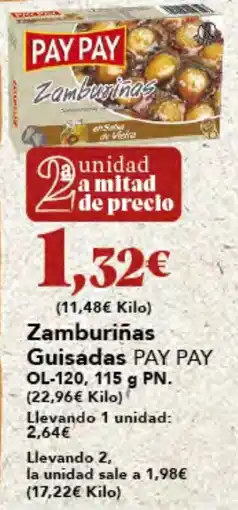 Gadis PAY PAY Zamburiñas Guisadas oferta
