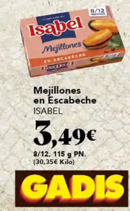Gadis ISABEL Mejillones en Escabeche oferta