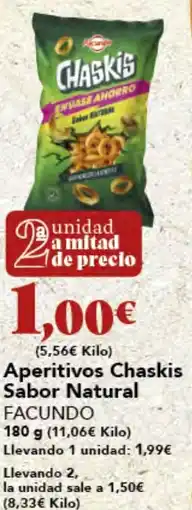 Gadis FACUNDO Aperitivos Chaskis Sabor Natural oferta