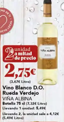 Gadis VIÑA ALBINA Vino Blanco D.O. Rueda Verdejo oferta