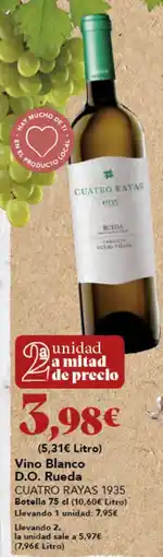 Gadis CUATRO RAYAS 1935 Vino Blanco D.O. Rueda oferta