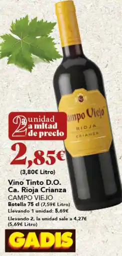 Gadis CAMPO VIEJO Vino Tinto D.O. Ca. Rioja Crianza oferta