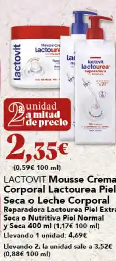 Gadis LACTOVIT Mousse Crema Corporal Lactourea Piel Seca o Leche Corporal oferta