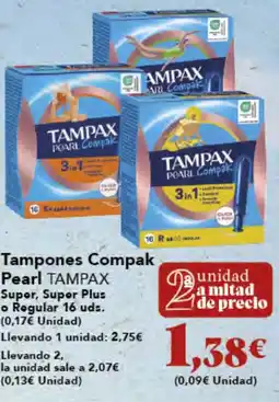 Gadis TAMPAX Tampones Compak Pearl oferta