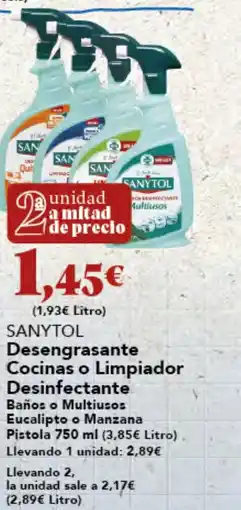 Gadis SANYTOL Desengrasante Cocinas o Limpiador Desinfectante oferta