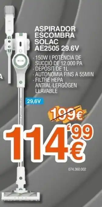 Expert SOLAC Aspirador escombra ae2505 29.6v oferta
