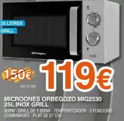Expert ORBEGOZO Microones mig2530 inox grill oferta