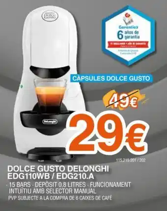 Expert DELONGHI Dolce gusto edg110wb/edg210.a oferta