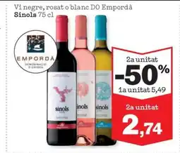 Sorli SINOLS Vi negre, rosat o blanc DO Empordà oferta