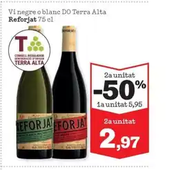 Sorli REFORJAT Vi negre o blanc DO Terra Alta oferta