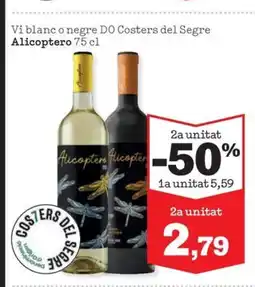 Sorli ALICOPTERO Vi blanc o negre DO Costers del Segre oferta