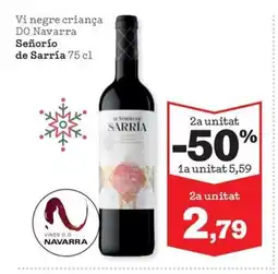 Sorli SEÑORIO DE SARRIA Vi negre criança DO Navarra oferta