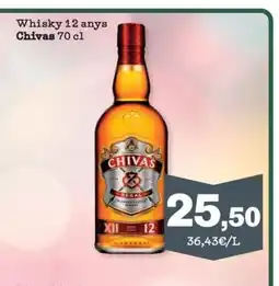Sorli CHIVAS Whisky 12 anys oferta