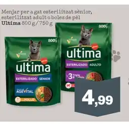 Sorli ULTIMA Menjar per a gat esterilitzat sènior, esterilitzat adult o boles de pèl oferta