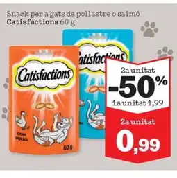 Sorli CATISFACTIONS Snack per a gats de pollastre o salmó oferta