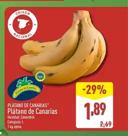 ALDI Plátano de Canarias oferta