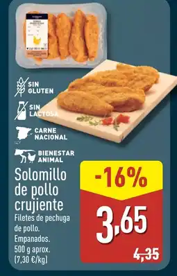 ALDI Solomillo de pollo crujiente oferta