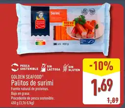 ALDI GOLDEN SEAFOOD Palitos de surimi oferta