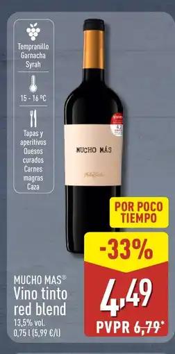 ALDI MUCHO MAS Vino tinto red blend oferta