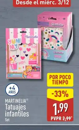 ALDI MARTINELIA Tatuajes infantiles oferta