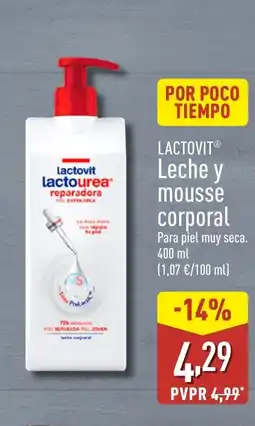 ALDI LACTOVIT Leche y mousse corporal oferta