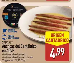 ALDI SPECIAL Anchoas del Cantábrico en AOVE oferta