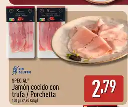 ALDI SPECIAL Jamón cocido con trufa/Porchetta oferta