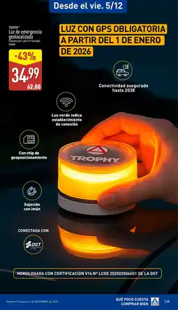 ALDI TROPHY Luz de emergencia geolocalizada oferta