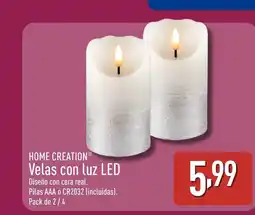 ALDI HOME CREATION Velas con luz LED oferta