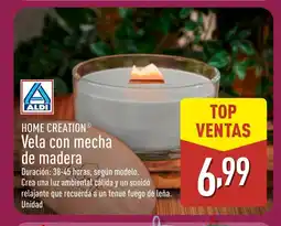 ALDI HOME CREATION Vela con mecha de madera oferta