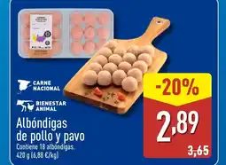 ALDI Albóndigas de pollo y pavo oferta