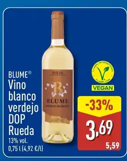 ALDI BLUME Vino blanco verdejo DOP Rueda oferta