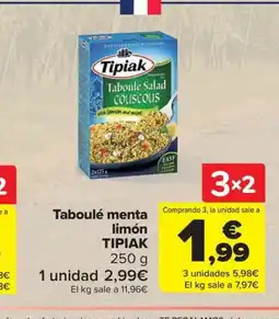Carrefour TIPIAK Taboulé menta limón oferta