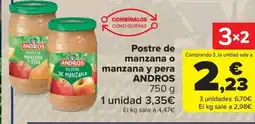 Carrefour ANDROS Postre de manzana o manzana y pera oferta