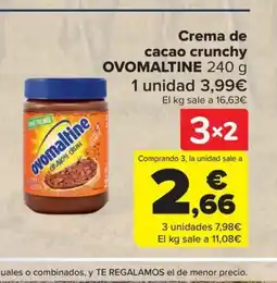 Carrefour OVALMALTINE Crema de cacao crunchy oferta