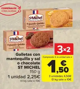 Carrefour ST MICHEL Galletas con mantequilla y sal o chocolate oferta