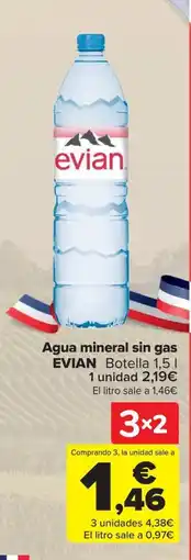 Carrefour EVIAN Agua mineral sin gas oferta