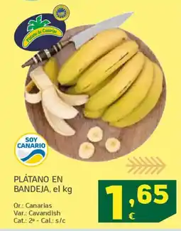HiperDino Plátano en bandeja oferta