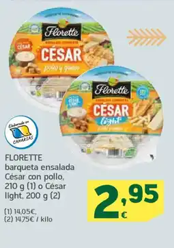 HiperDino FLORETTE barqueta ensalada César con pollo oferta